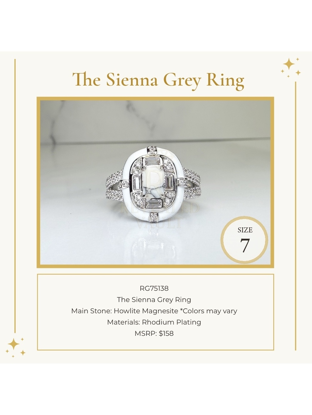 The Sienna Grey Ring - Size 7 - OG